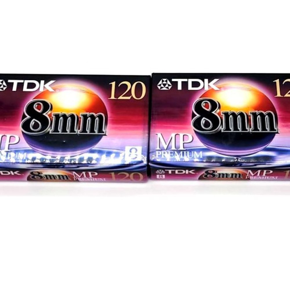 TDK 120MP 8mm 120 Minute Premium Camcorder Video Tapes Lot Of 2 New & Sealed
